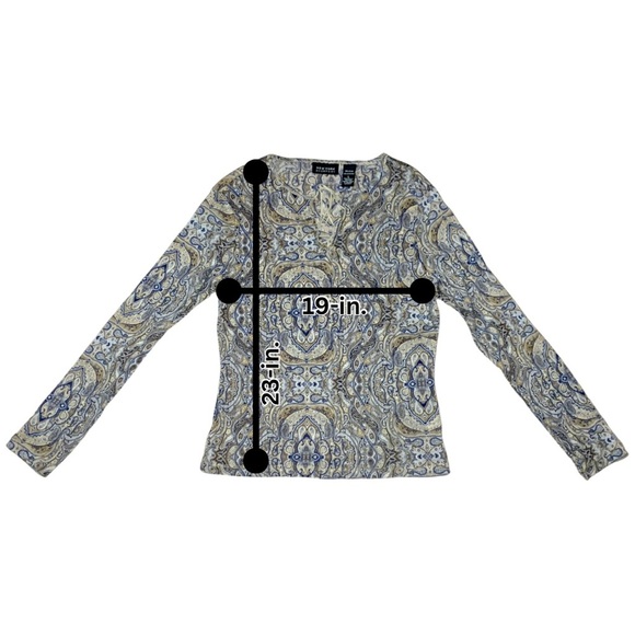 New York & Co. Semi-Sheer Paisley Shirt EUC - Picture 2 of 3